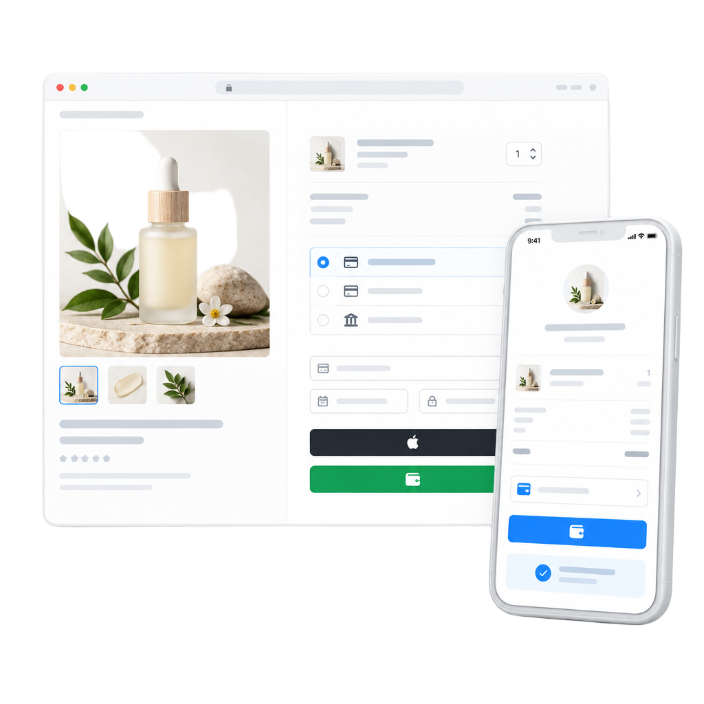 Lopay checkout shown on desktop and mobile